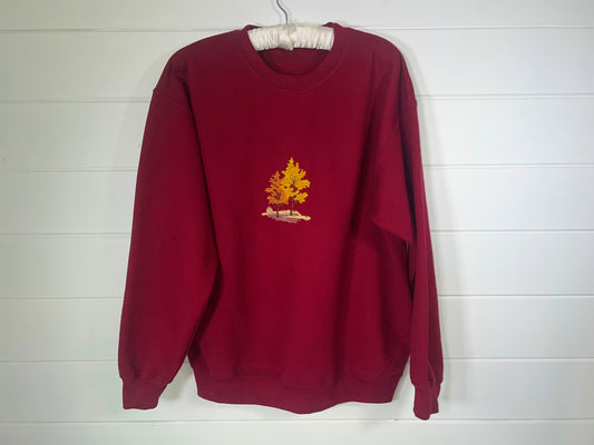 Autumnal trees embroidered unisex sweatshirt