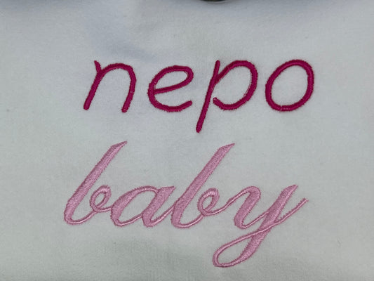 Embroidered "nepo baby" unisex sweatshirt