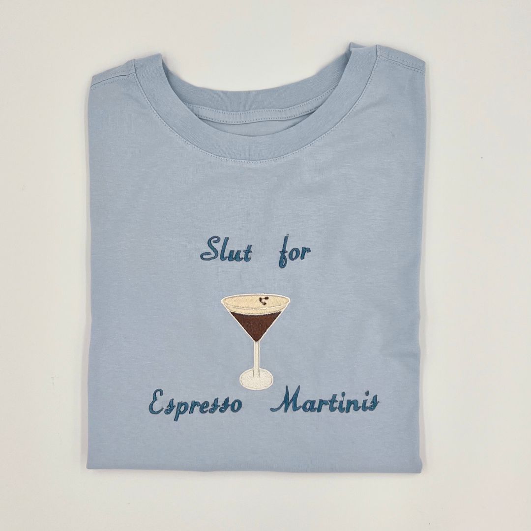 Slut for espresso martinis embroidered unisex sweatshirt