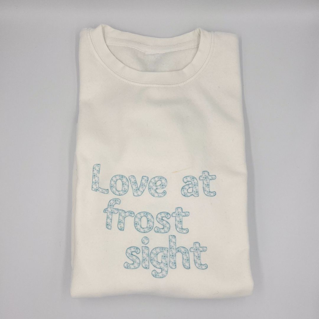 Embroidered "love at frost sight" unisex Christmas sweatshirt