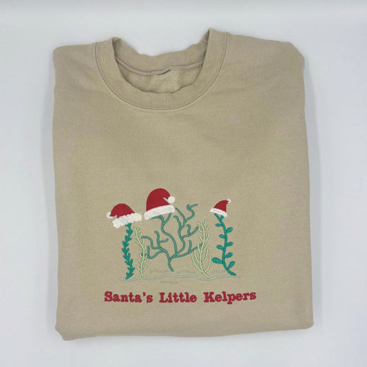 Embroidered "Santa's little kelpers" unisex Christmas sweatshirt